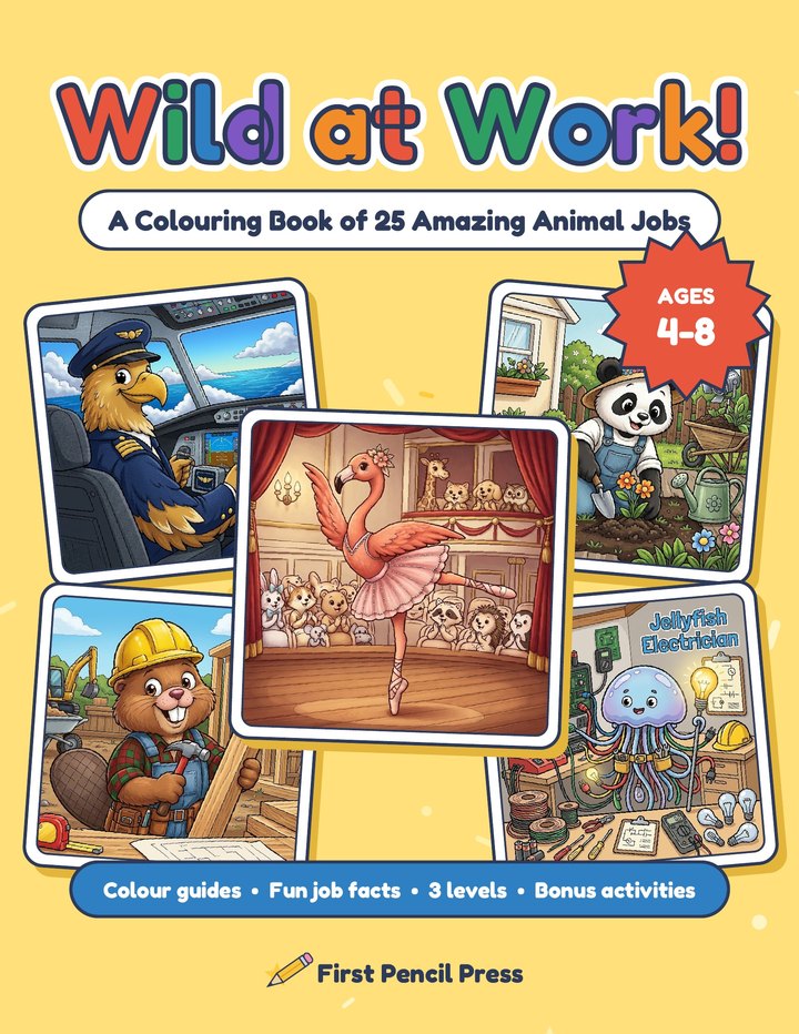 Cover of Wild at Work! A Colouring Book of 25 Amazing Animal Jobs